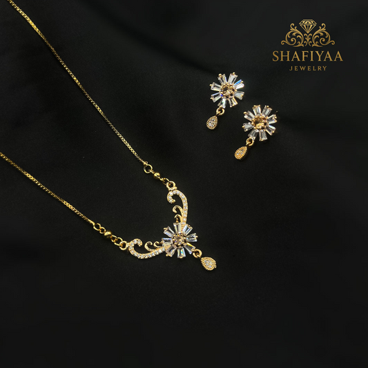 Crystal Bloom Gold Jewelry Set