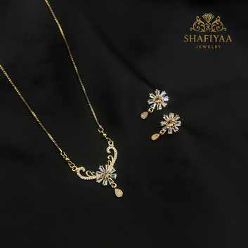 Crystal Bloom Gold Jewelry Set