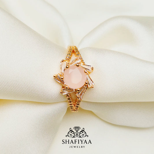 Royal Solitaire Statement Ring (Pink)