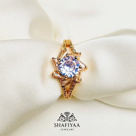 Royal Solitaire Statement Ring (White)