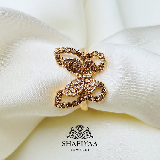 Butterfly gold ring (black)