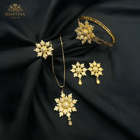 Golden Blossom Jewelry Set