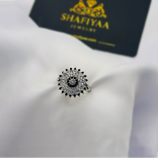 Royal Blue Sunburst Ring (Black)