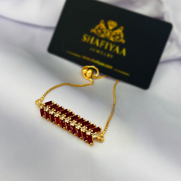 Golden Ruby Charm Bracelet