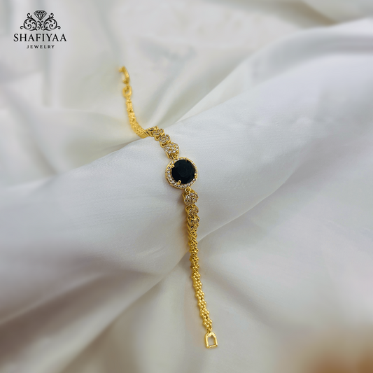 Midnight Elegance Gold Bracelet