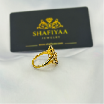 Luxury Halo Statement Ring (Black Gold)