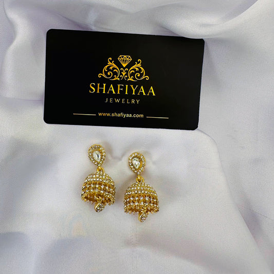 Crystal Studded Jhumka Earrings