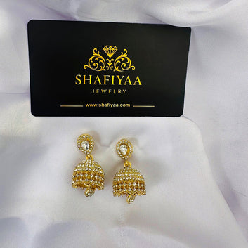 Crystal Studded Jhumka Earrings