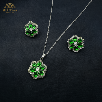 Emerald Blossom Jewelry Set