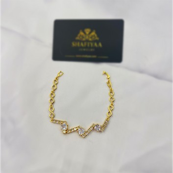 Golden Zigzag Crystal Bracelet