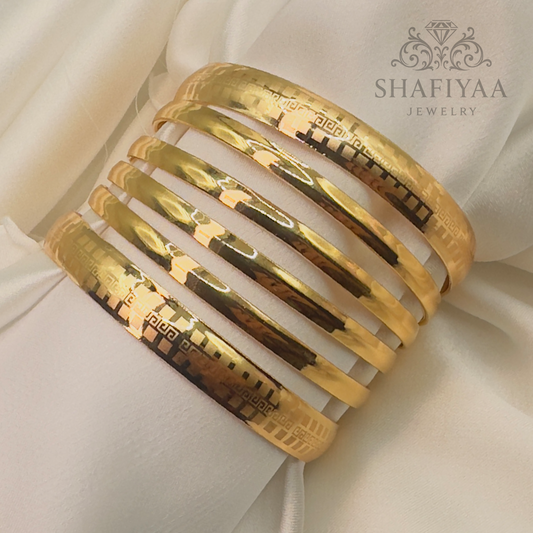 Classic Engraved Gold Bangles