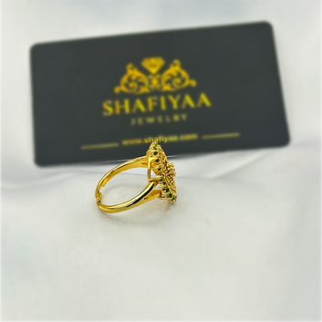 Luxury Halo Statement Ring (Green Gold)