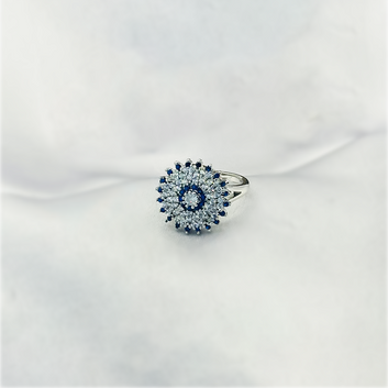 Royal Blue Sunburst Ring (Navy)
