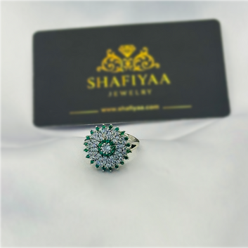 Royal Blue Sunburst Ring (Green)