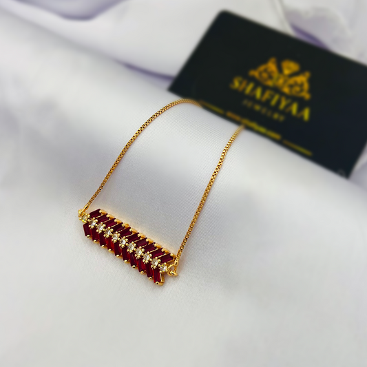 Golden Ruby Charm Bracelet