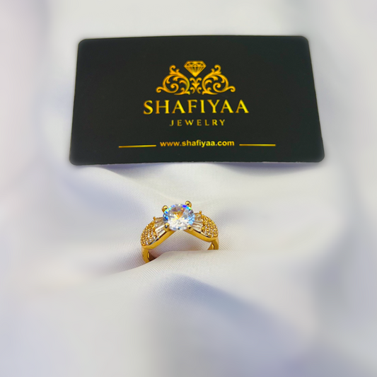 Golden Radiance Solitaire Ring