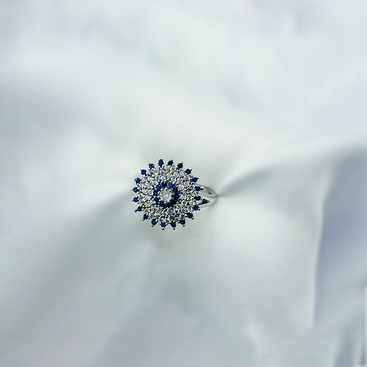 Royal Blue Sunburst Ring (Navy)