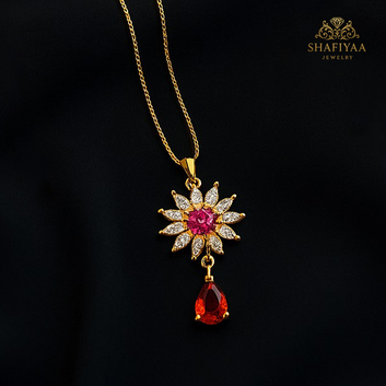 Crimson Blossom Jewelry Set