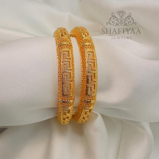 Geometric Luxe Gold Bangles