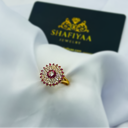 Luxury Halo Statement Ring (Rose Gold)