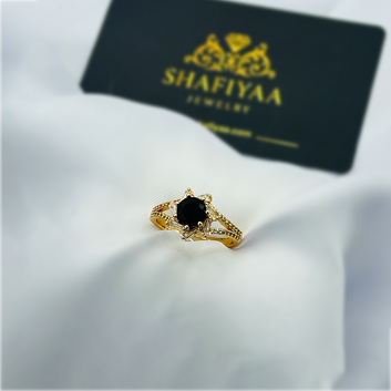 Royal Solitaire Statement Ring (black)