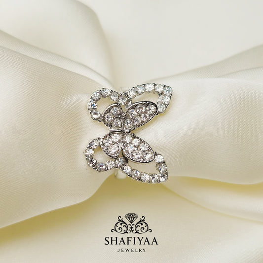 Butterfly gold ring (white)