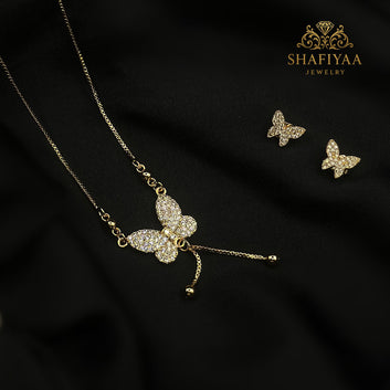 Golden Butterfly Sparkle Jewelry Set