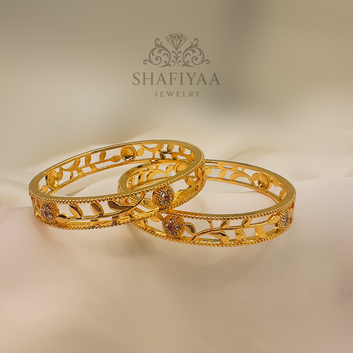 Floral Vine Gold Bangles